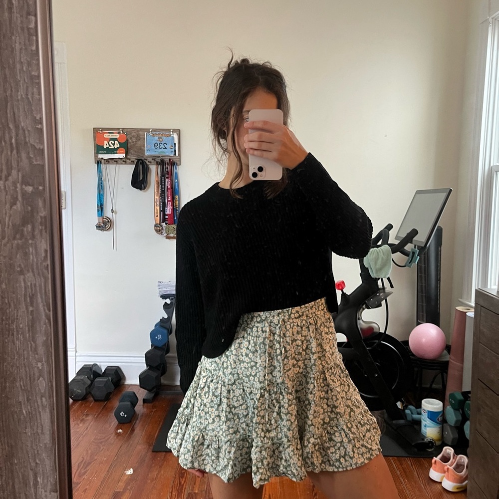 Floral Green Skirt